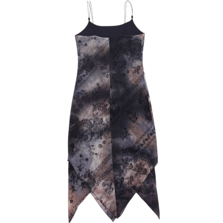 Y2K Ladies Fairweather Spaghetti Strap Asymmetrical Floral Lace Slip Dress Sz M