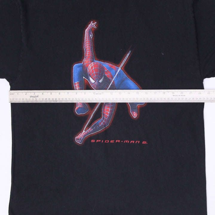 Vintage 2004 Spider-Man 2 Movie Promo Graphic T-Shirt Black Size L/XL