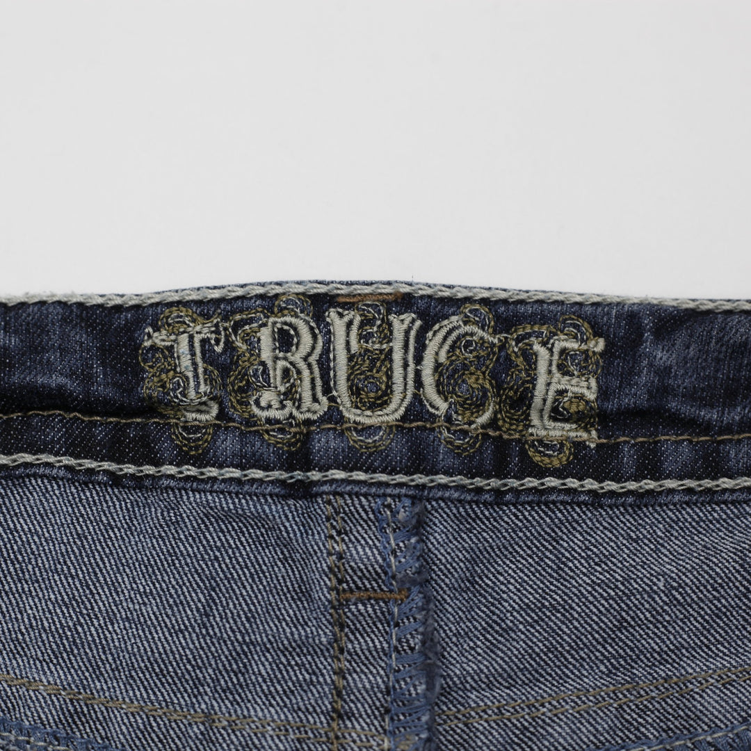 Y2K Ladies Truce Jeans Y2K Low-Rise Denim Cargo Shorts Dark Wash Size 7