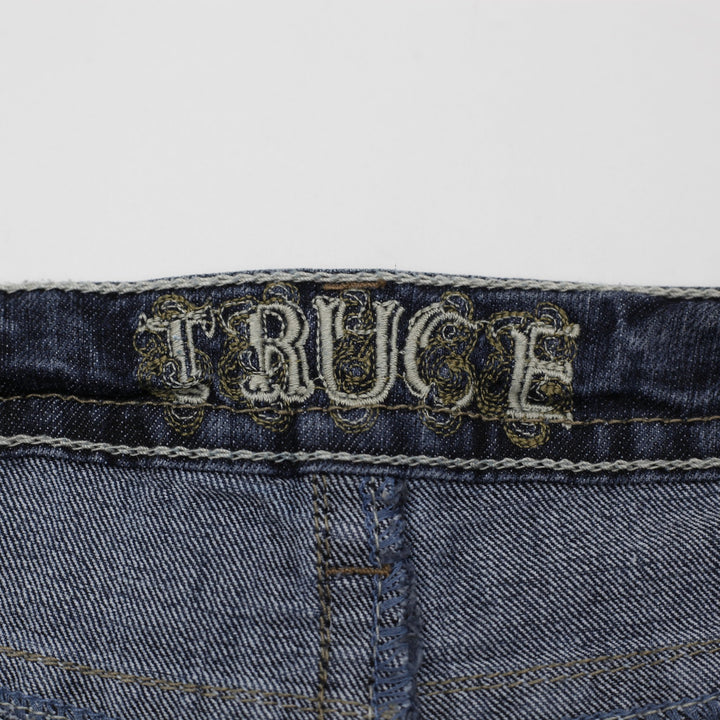 Y2K Ladies Truce Jeans Y2K Low-Rise Denim Cargo Shorts Dark Wash Size 7
