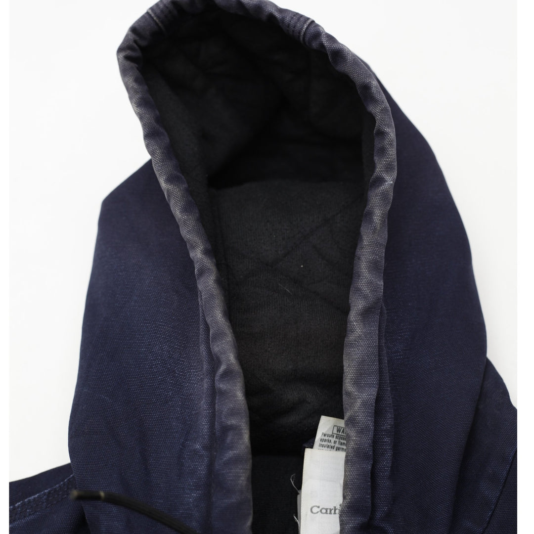 Mens J130 MDT Carhartt Hooded Navy Worn Workwear Slightly Distressed Jacket XL | Migration_Jackets WW Collect | Fashion Rerun