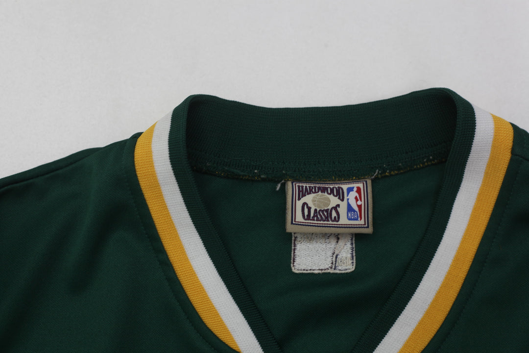 Hardwood Classic Supersonics On The Clock Mesh Button Front Vintage Jersey