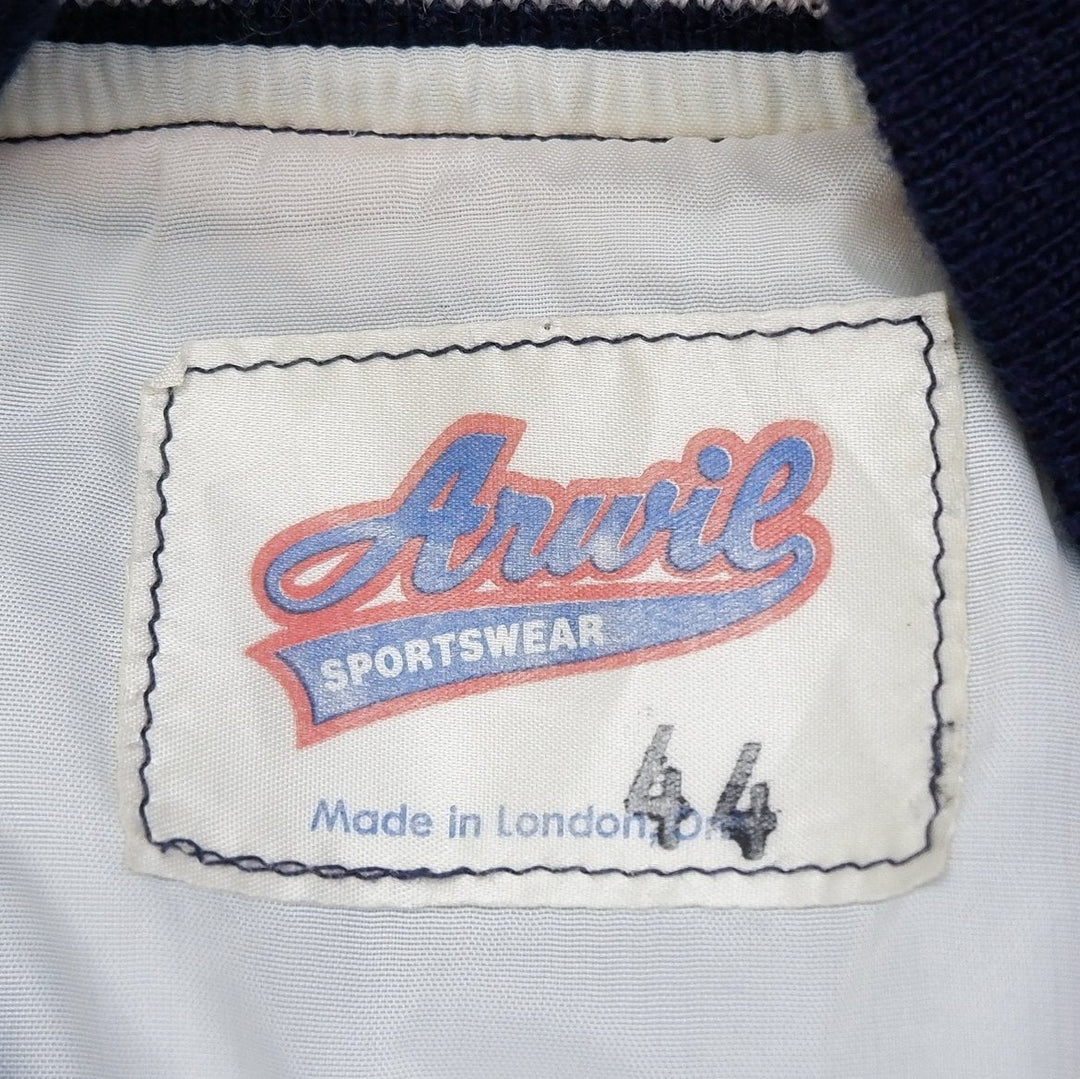 Vintage Arwil Sportswear London Tigers Bomber Button Jacket | Migration_Jackets UAENAT20 - Back View | Fashion Rerun