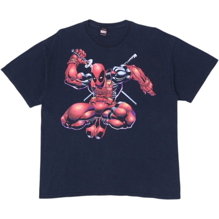 Mens Deadpool Navy Graphic Mad Engine Marvel X-Men Avengers T-Shirt