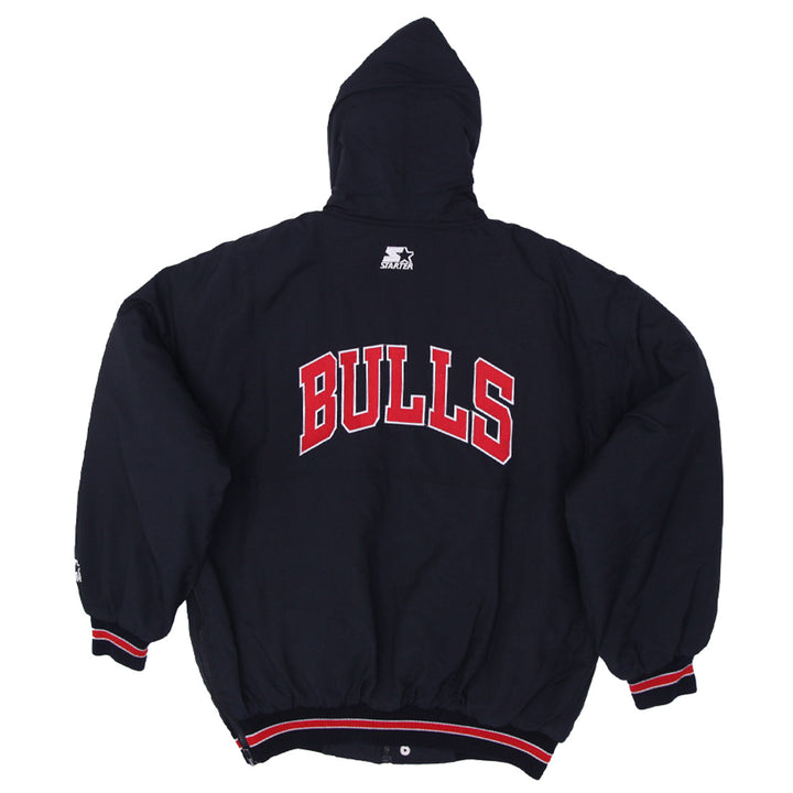 Vintage Chicago Bulls Starter Puffer Hooded Jacket 90s NBA