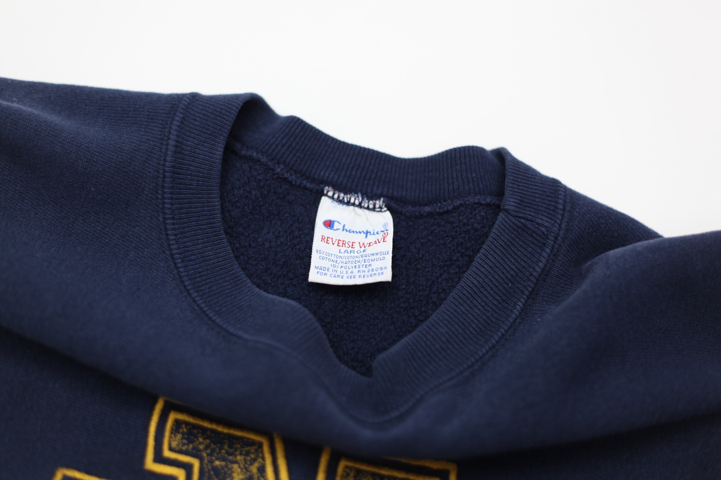 Vintage Champion Reverse Weave Notre Dame Sweatshirt Navy Blue