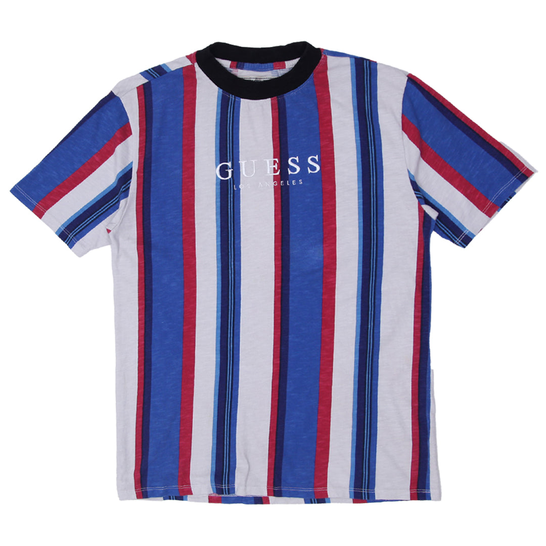 Mens Guess Originals Embroidered Stripe T-Shirt - Fashion Rerun Vintage Migration_T-Shirt