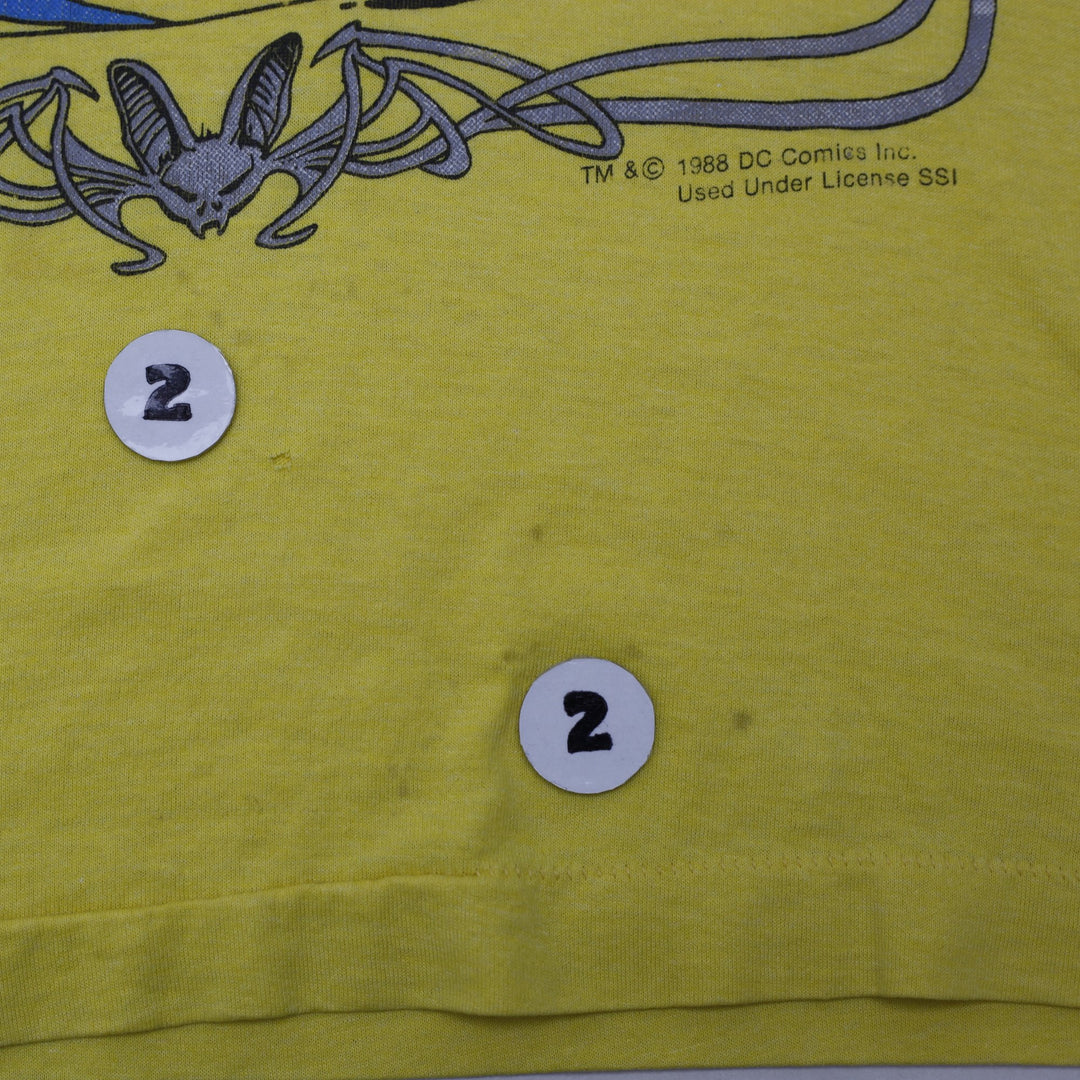 Vintage Screen Stars Batman T-Shirt Yellow Graphic 1988 DC Comics Made In USA XL Single Stitch