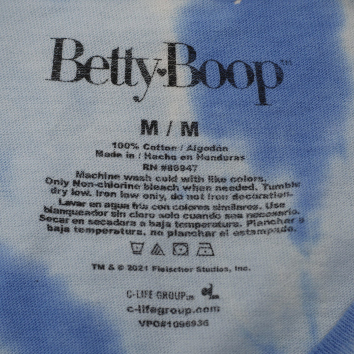 Betty Boop Tie Dye Motorcycle T-Shirt Biker Boop Oop A Doop Size M