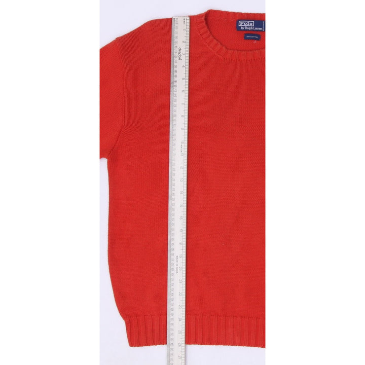 Vintage Polo By Ralph Lauren Orange Knitted Crewneck Sweater L | Migration_Jumper & Knitwear RL Collection - | Fashion Rerun