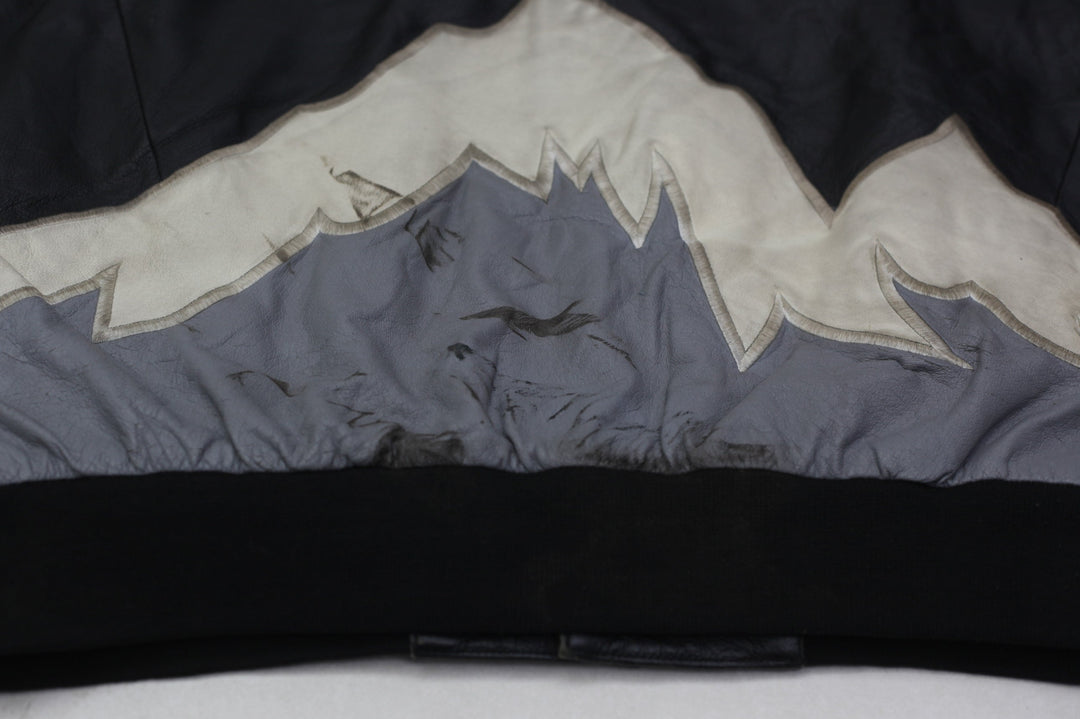 Vintage Sterling Marlin Black Coors Light Leather Jacket | Migration_Jacket UAENAT20 - Detail View | Fashion Rerun