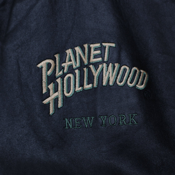 Vintage 1990s Planet Hollywood Las Vegas Brown Genuine Leather Reversible Zip-Up Bomber Jacket Size | Migrati | Fashion Rerun
