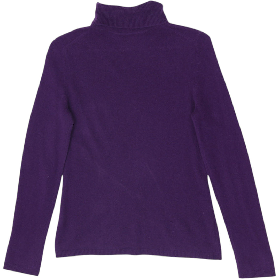 Ladies Charter Club 2 Ply 100%Cashmere Purple Turtle Neck Sweater Size M