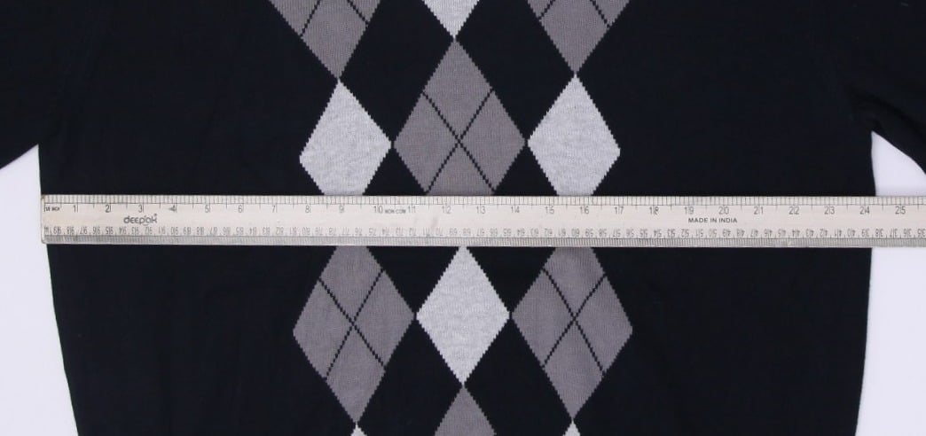 Mens Lacoste Argyle Pattern V-Neck Knitted Sweater