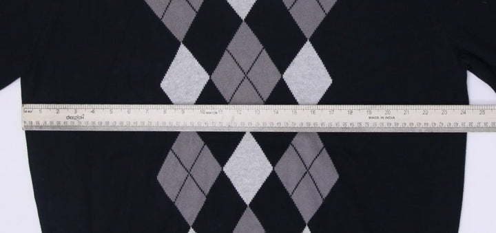 Mens Lacoste Argyle Pattern V-Neck Knitted Sweater