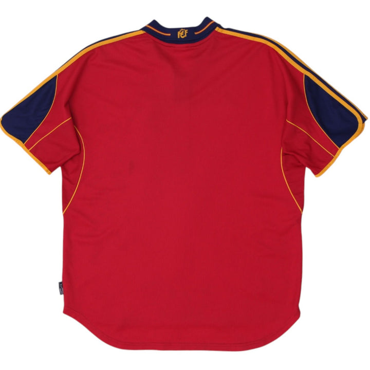 Mens Adidas Spain Soccer Jersey Red Authentic Teamwear '99-02 | Migration_Jerseys - Side View | Fashion Rerun