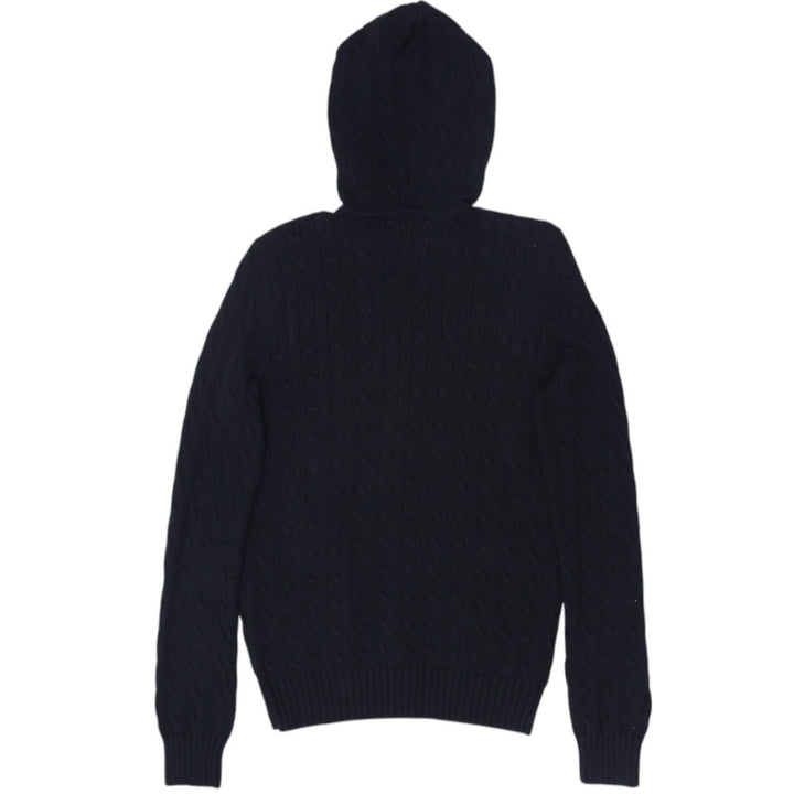 Vintage Ladies Ralph Lauren Sports Cable Knit Zipper Hoodie XL | Migration_Hoodies RL Collection - Side View | Fashion Rerun
