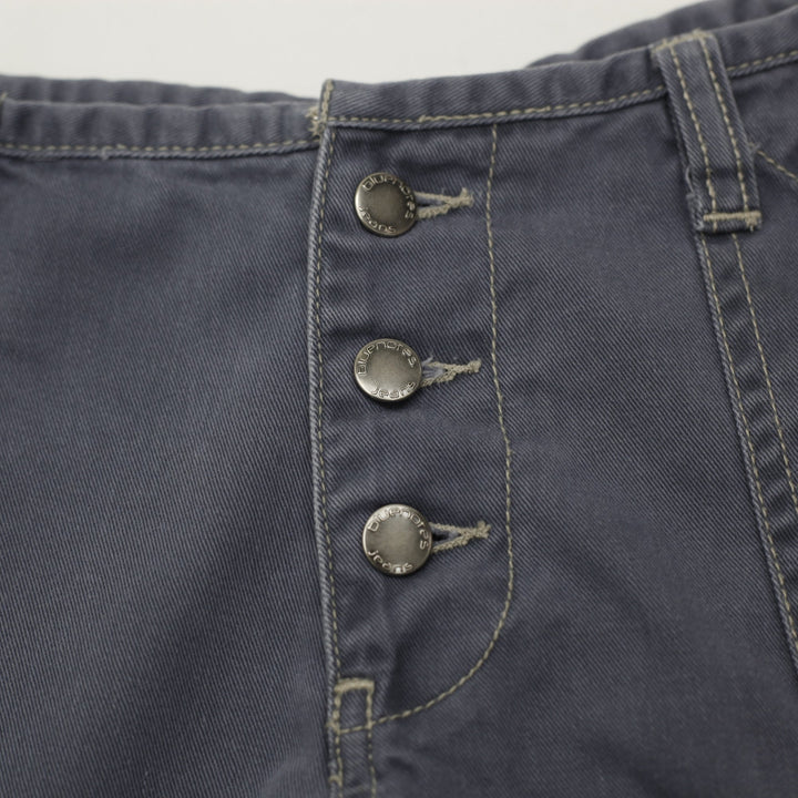 Y2K Ladies Bluenotes Low-Rise Button-Fly Flare Cargo Pants Size 29