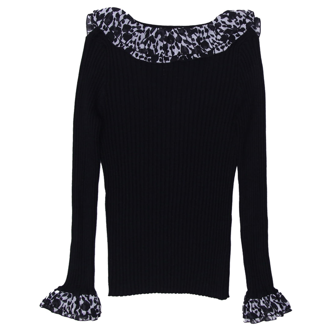 Y2K Ladies Belldini Black Bejeweled Long Sleeve Sweater