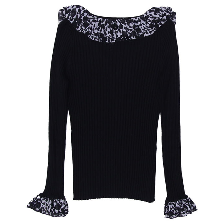 Y2K Ladies Belldini Black Bejeweled Long Sleeve Sweater