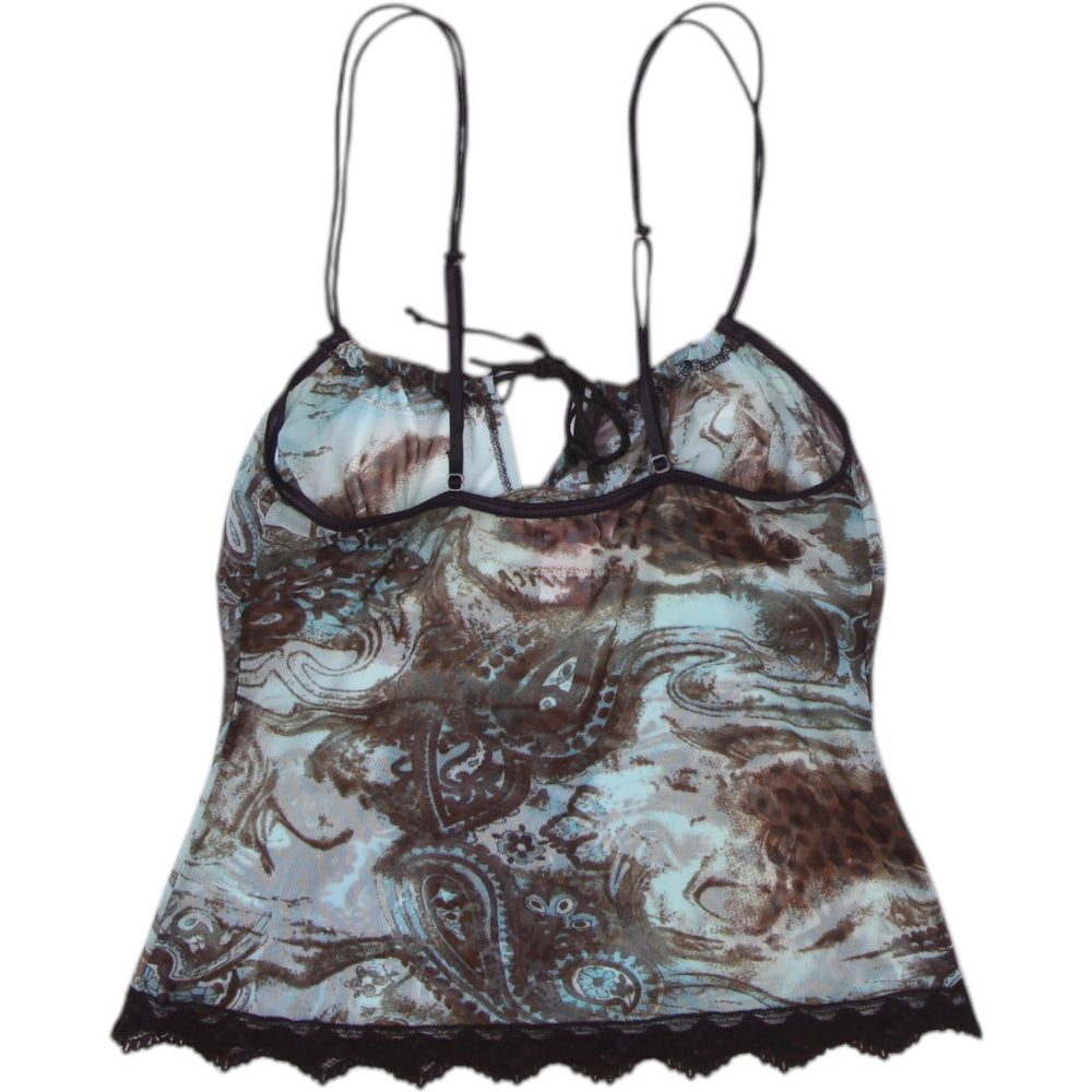Y2K Mesh Strappy Cami Top Size S | Migration_Y2K Tops - Side View | Fashion Rerun