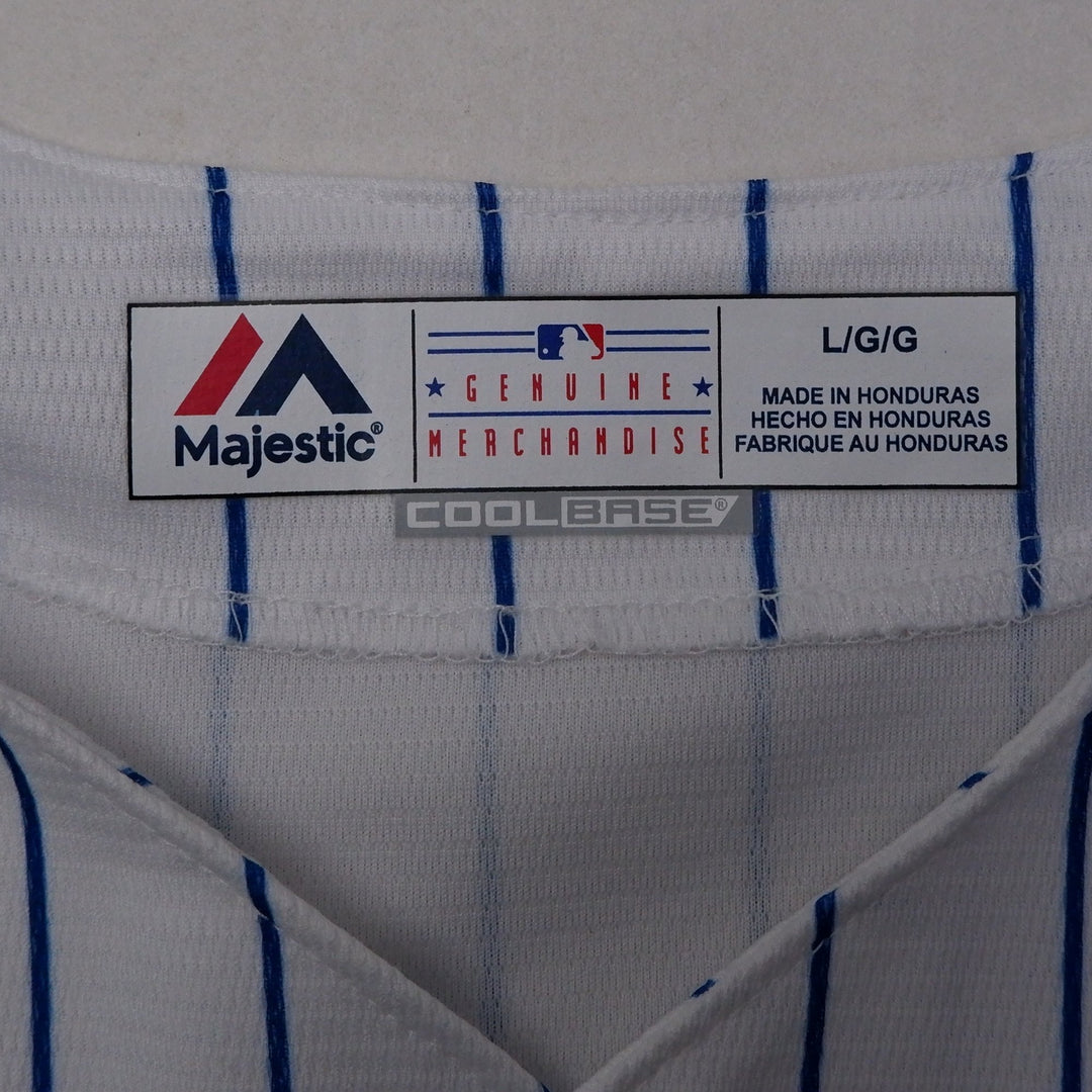 Mens Majestic Cubs Baseball Jersey White Pinstripe MLB