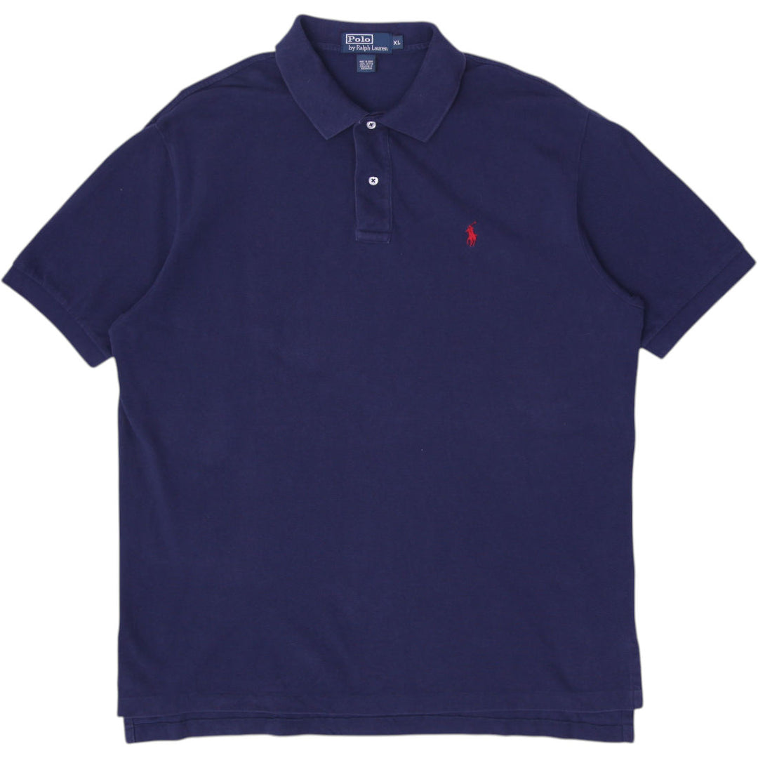 Mens Polo Ralph Lauren Polo Shirt Navy Blue Embroidered Cotton Casual Size XL