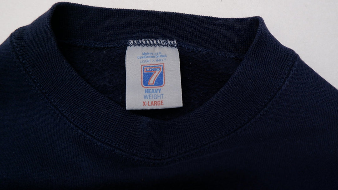 Vintage Mens Logo 7 Sweatshirt Navy NCAA Graphic Sports | Migration_Sweatshirt UAENAT20 - Back View | Fashion Rerun