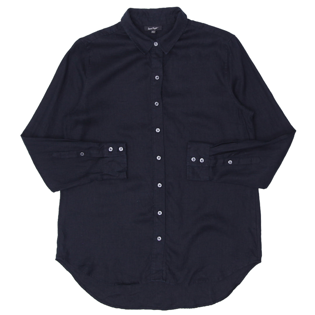 Mens Lord & Taylor Long Sleeve Linen Shirt Black - Fashion Rerun Vintage Migration_Shirt