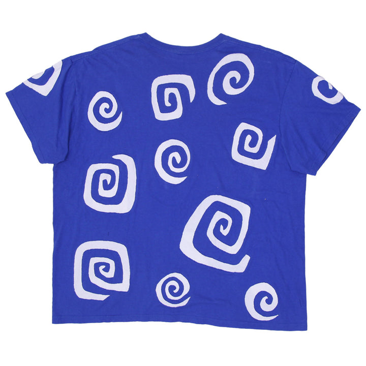 Rework Nike White Abstract Patches Blue Mens T-Shirt - PR279
