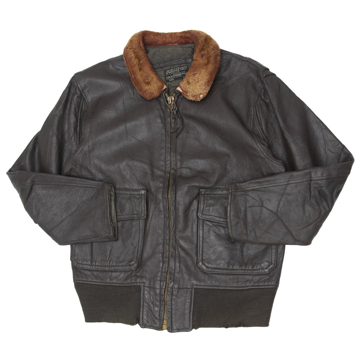 Vintage Star Sportswear Full Zip Flight Leather Jacket | Migration_Jacket UAENAT40 | Fashion Rerun