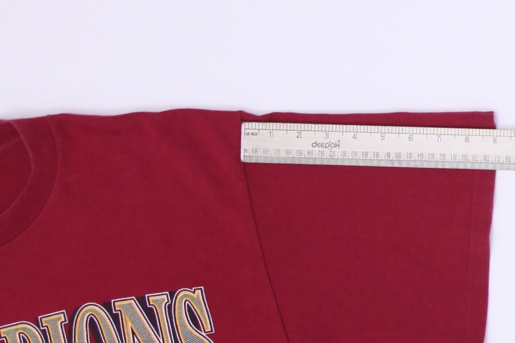 Vintage Mens Logo 7 NFL Maroon Super Bowl Graphic T-Shirt S.Stitch Size XL