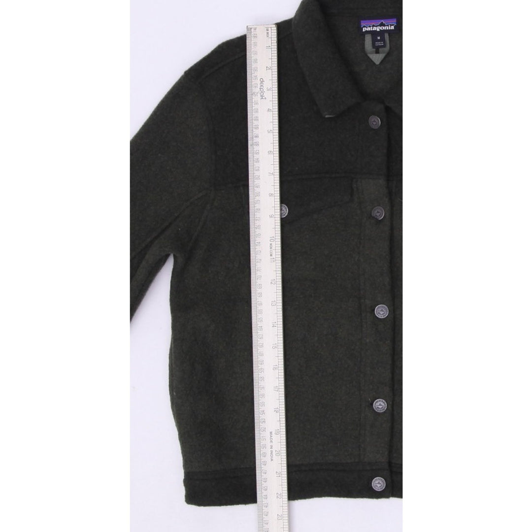 Patagonia Woolie Trucker Jacket Womens M Industrial Green Wool Blend | Migration_Jackets - Alternate View | Fashion Rerun