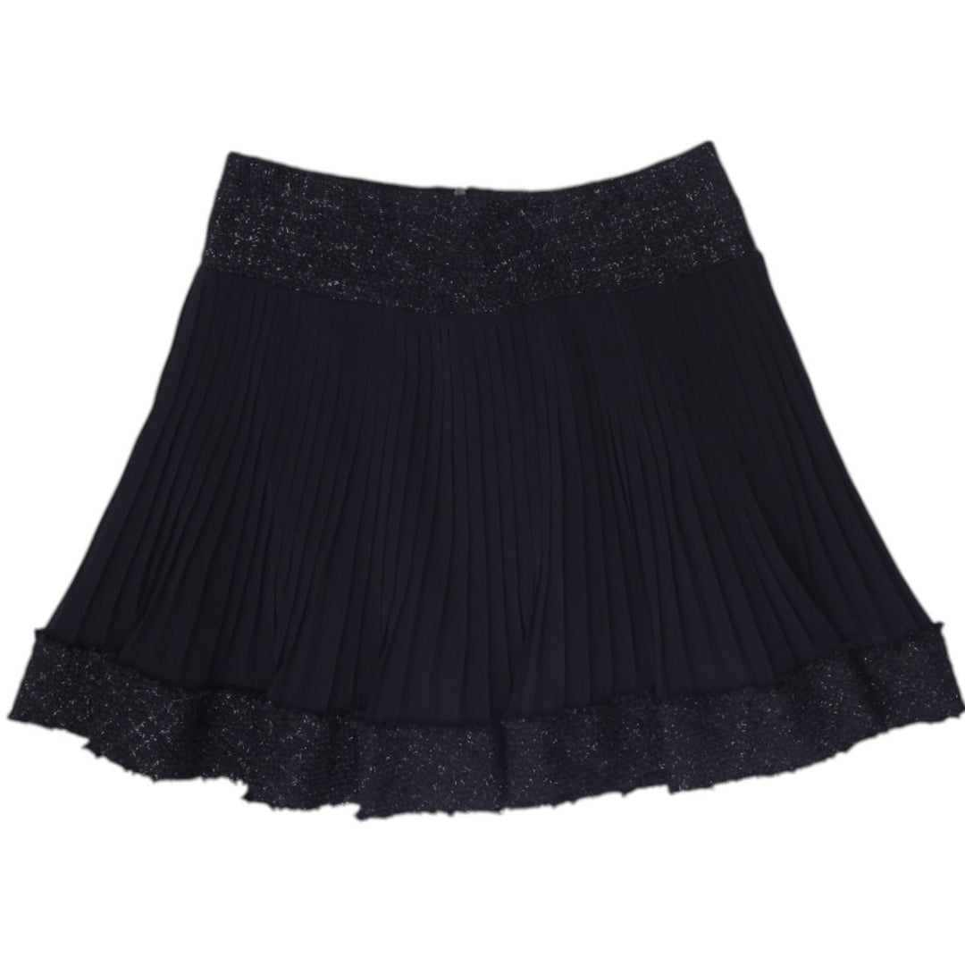 Y2K Ladies Monnalisa Skirt Black Pleated Mini Evening