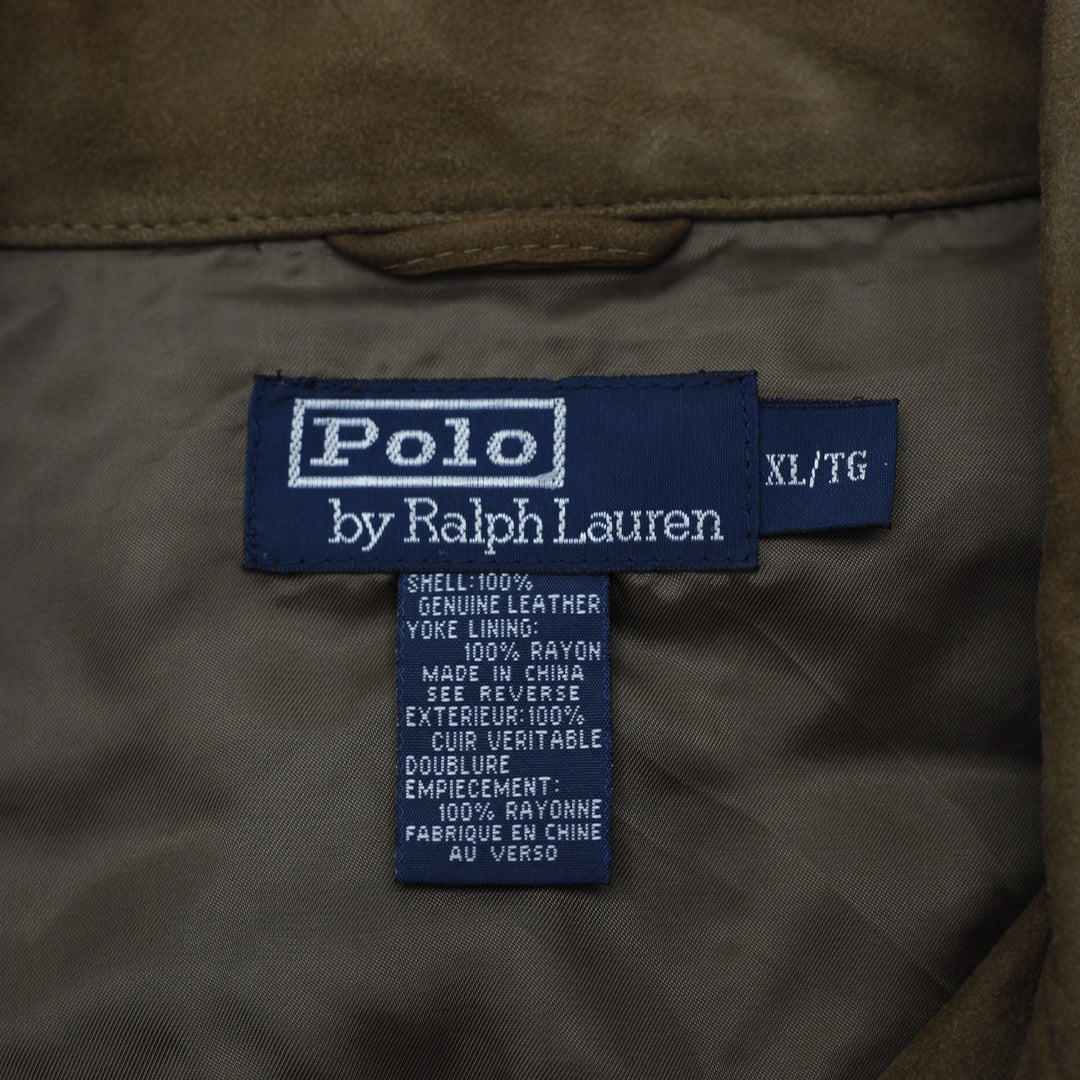 Vintage Mens Polo Ralph Lauren Suede Short Sleeve Shirt Size XL | Migration_Shirts - Back View | Fashion Rerun