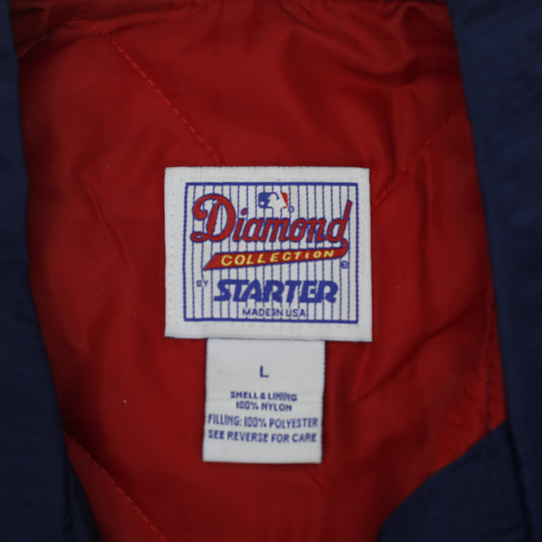 Vintage 90s Starter Diamond Collection Cleveland Indians Bomber Jacket Size L