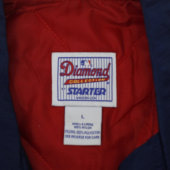 Vintage 90s Starter Diamond Collection Cleveland Indians Bomber Jacket Size L