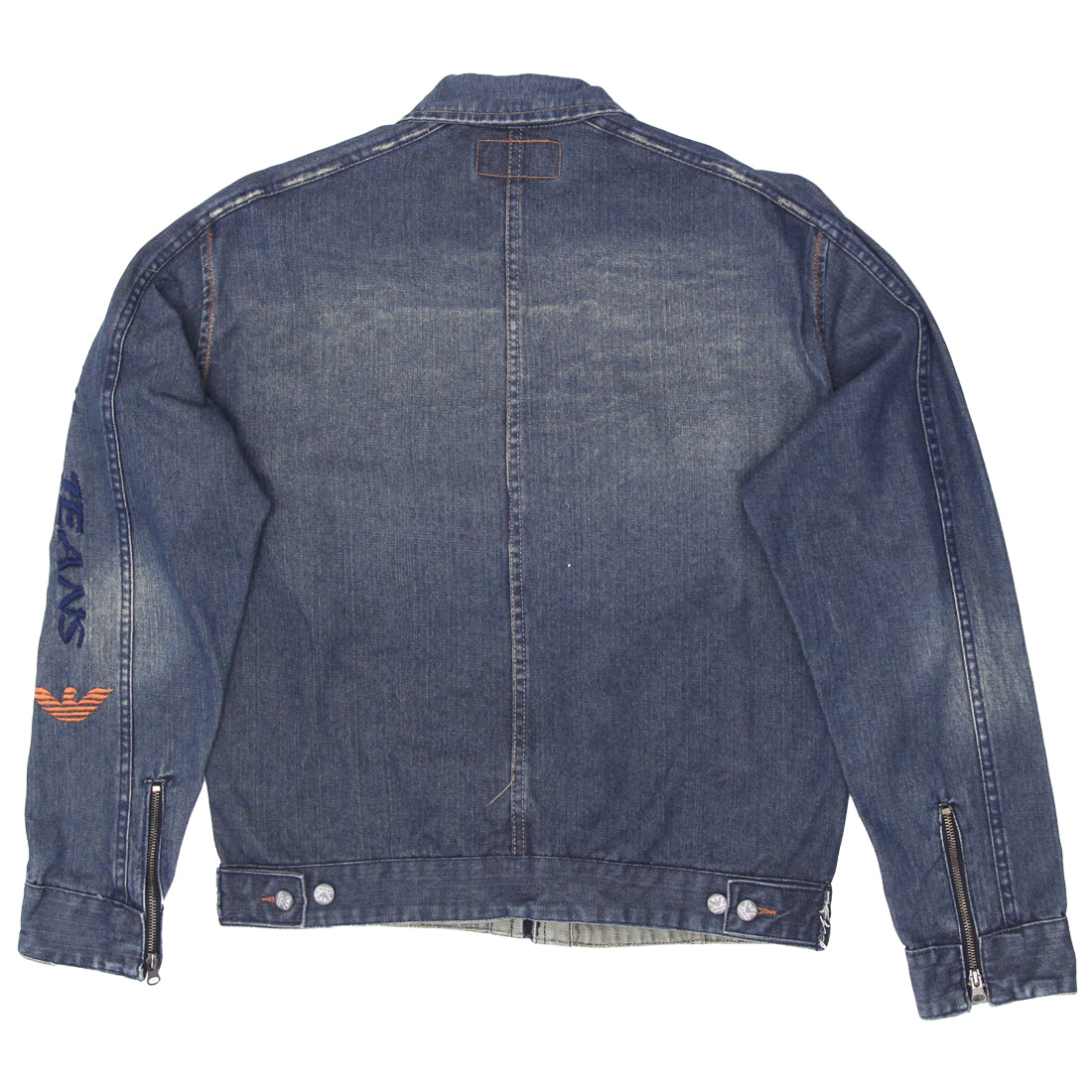 Shop Mens Armani Jeans Embroidered Full Zip Denim Jacket | Fashion