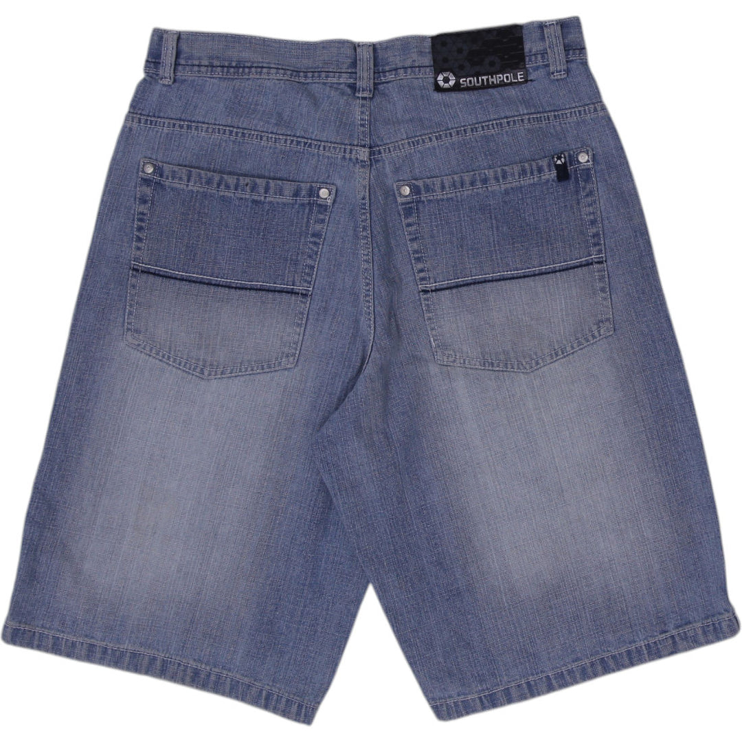 Southpole Washed Blue Casual Urban Style Denim Shorts Size 36 | Migration_Shorts - Side View | Fashion Rerun
