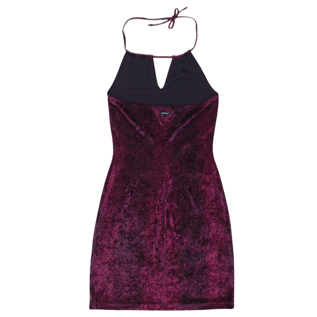 Y2K Ladies Guess Velour Halter Dress