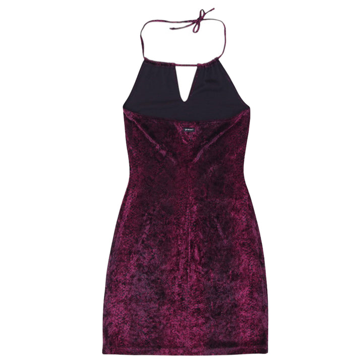 Y2K Ladies Guess Velour Halter Dress