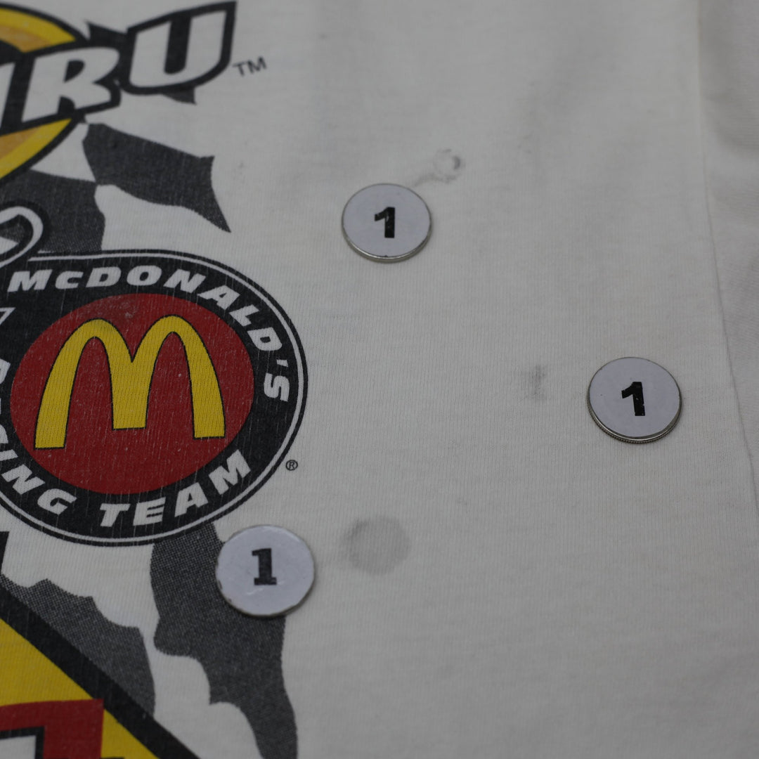 Vintage Mens Tultex NASCAR T-Shirt White Graphic Racing 1999 Bill Elliott
