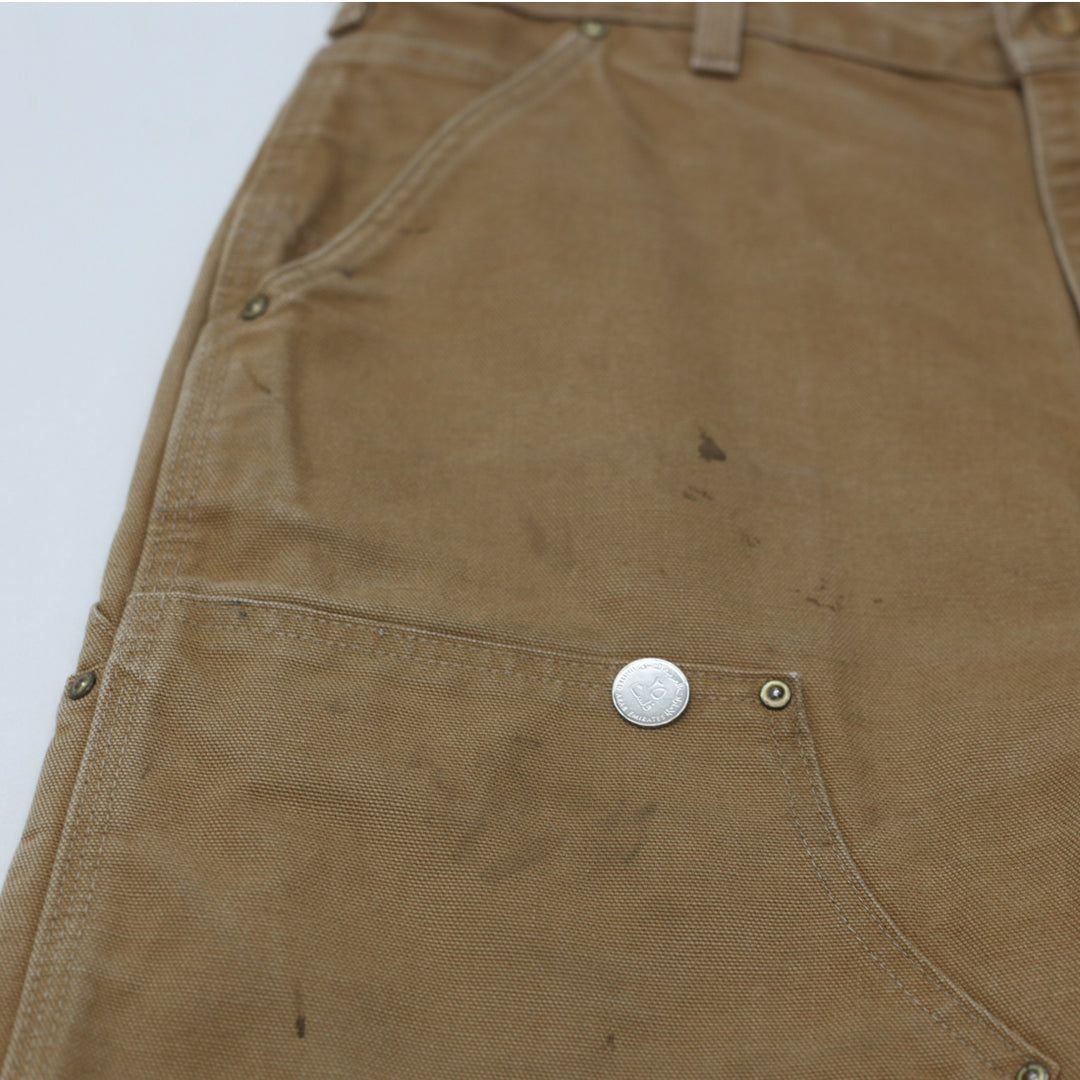 Mens Carhartt B01 BRN Dungaree Fit Double Knee Carpenter Work Pants - Fashion Rerun Vintage Migration_Pants