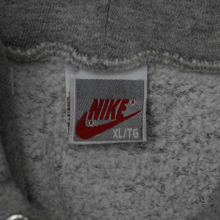 Vintage Mens Nike Hoodie Gray Sweatshirt Logo Pullover | Migration_Hoodies - Back View | Fashion Rerun