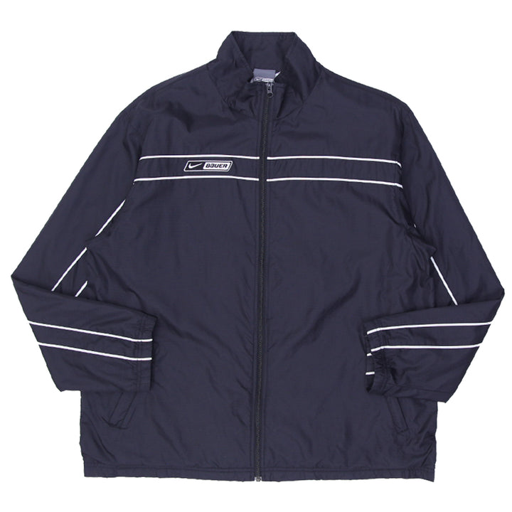 Mens Embroidered Nike Bauer Zip Up Nylon Jacket
