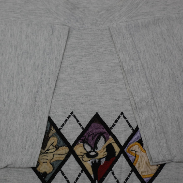 Vintage 90s Looney Tunes Warner Bros Diamond Character T-Shirt Made in USA Sz L
