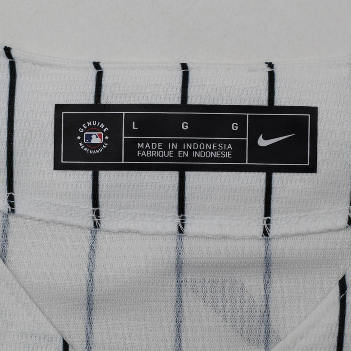 Vintage Nike MLB Chicago White Sox Jimenez #74 Home Pinstripe Jersey Size L | Migration_Jerseys - Back View | Fashion Rerun