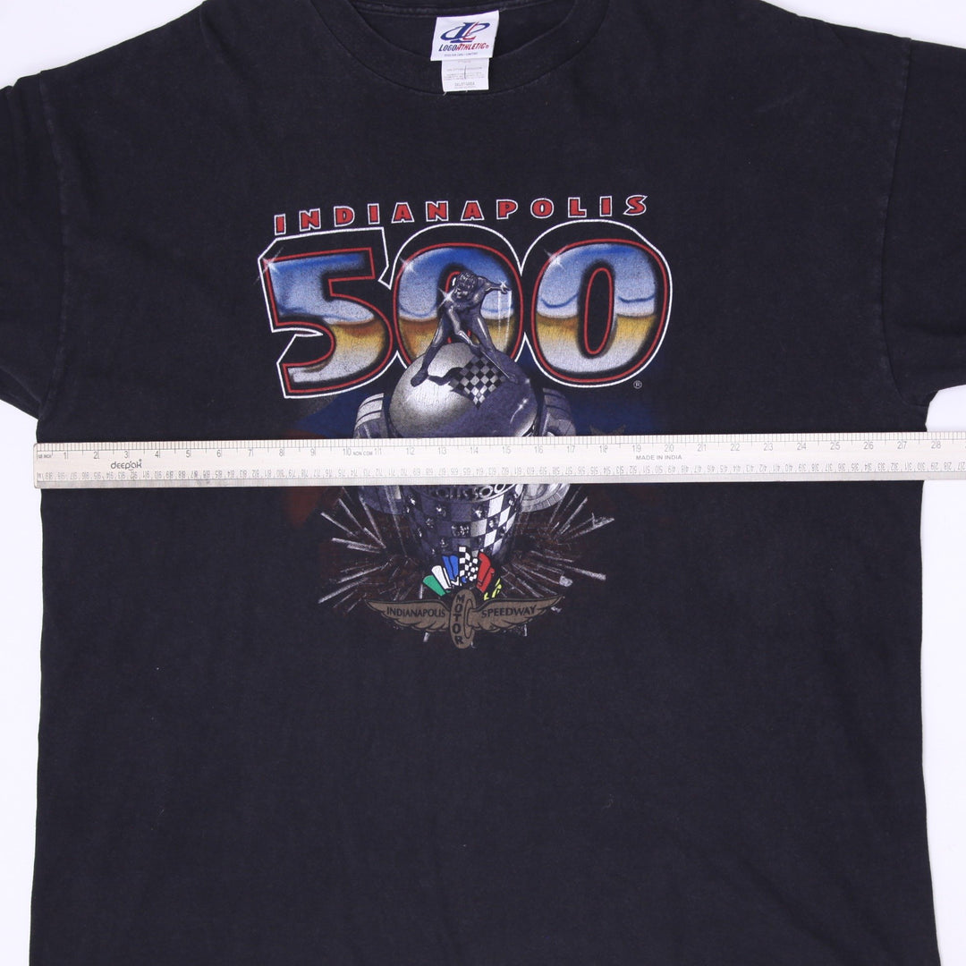 Vintage Logo Athletic Indy 500 T-Shirt  Black Indianapolis Motor Speedway 2XL