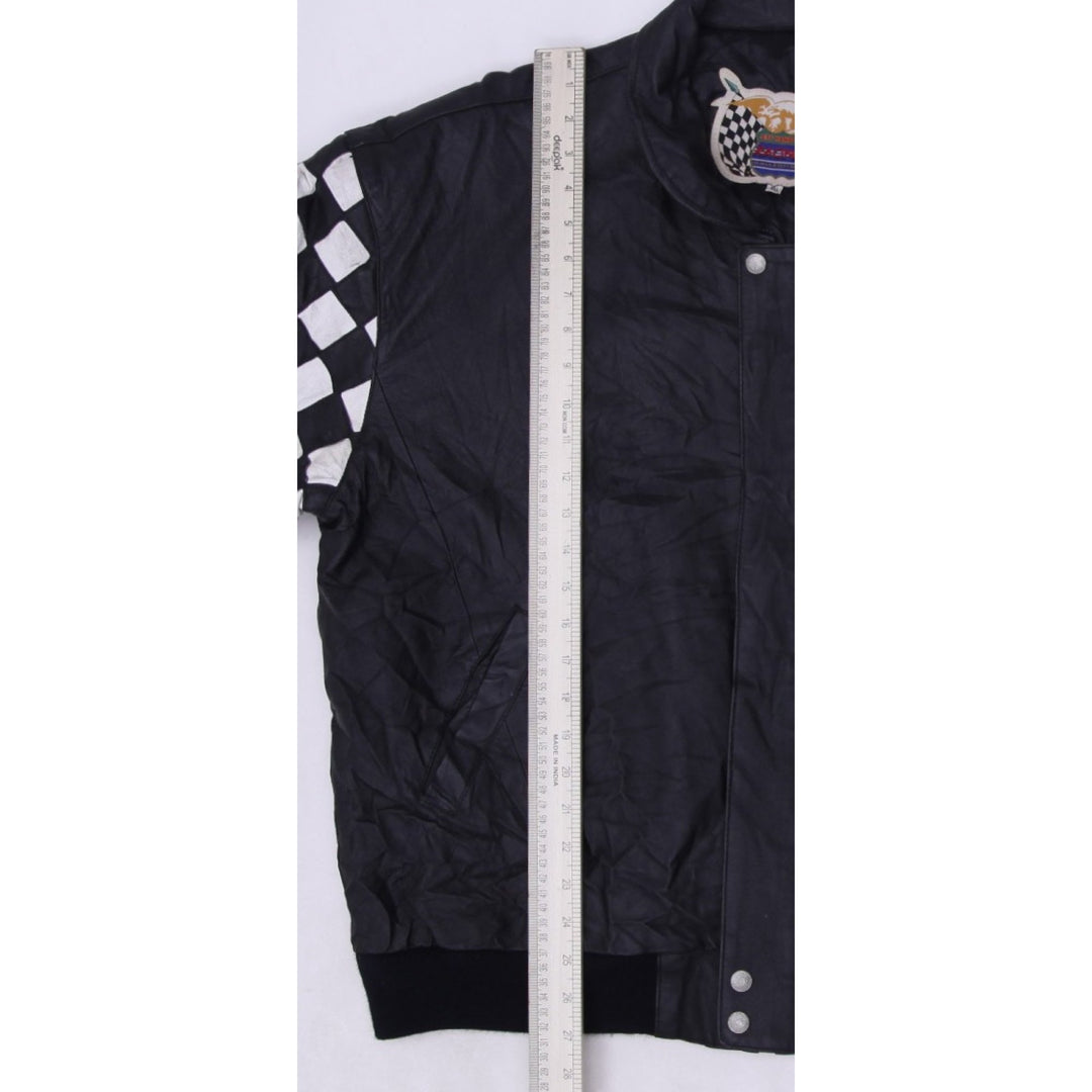 Vintage Jeff Hamilton Racing Black Leather NASCAR 50th Anniversary Jacket XXL | Migration_Jackets - View 7 | Fashion Rerun