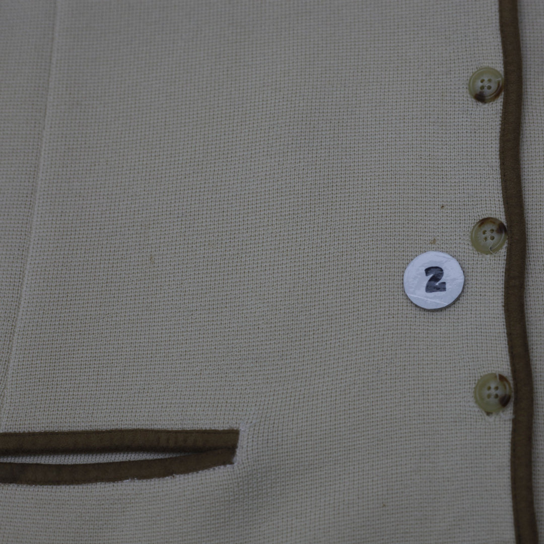 Vintage Ladies Ralph Lauren Cardigan Cream Wool Buttoned Contrast Trim Size XL | Migration_Knitwear & Sweater | Fashion Rerun